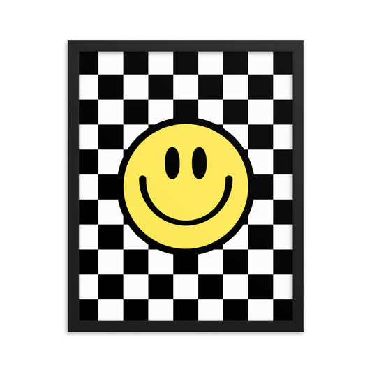 checker smiley face poster