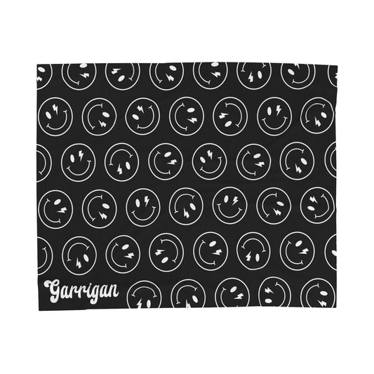 Personalized Smiley Throw Blanket