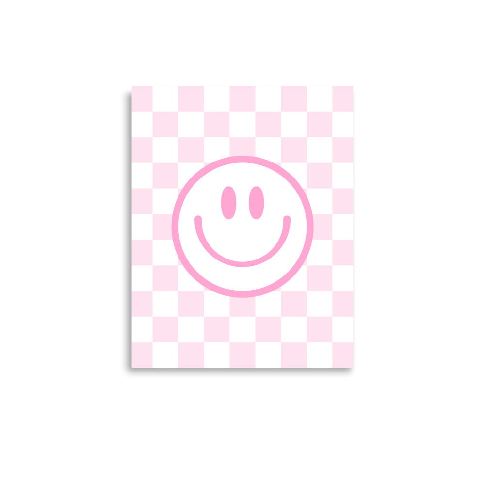 pink smiley face poster