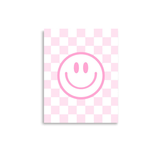 pink smiley face poster