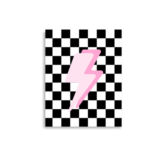 pink lightning bolt poster