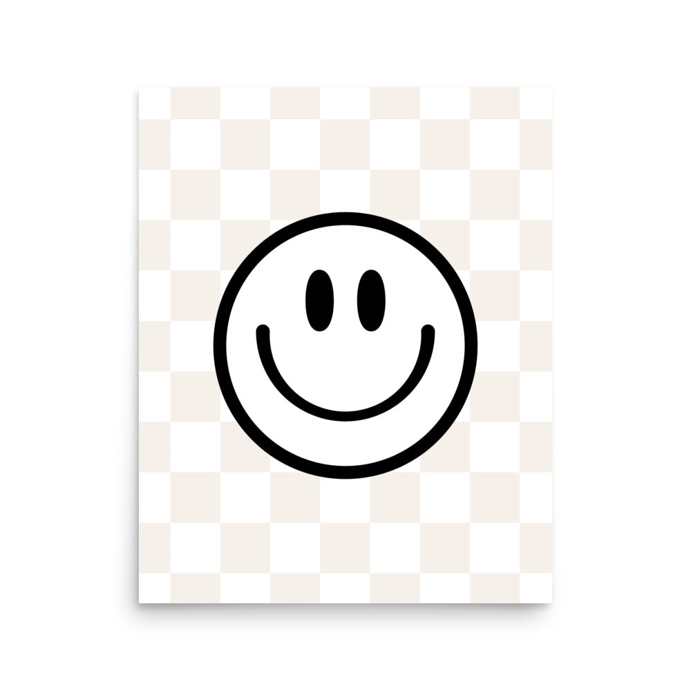 Checker Smiley Face Art Print