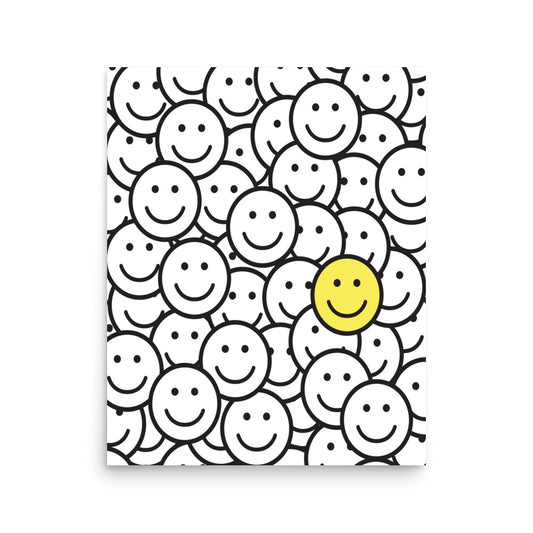 Retro Smiley Faces Art Print