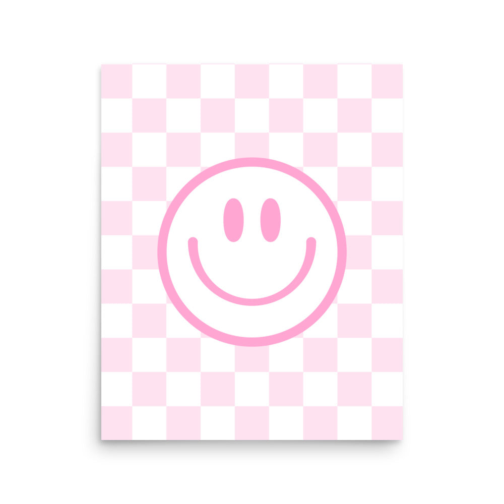 Checker Smiley Face Art Print