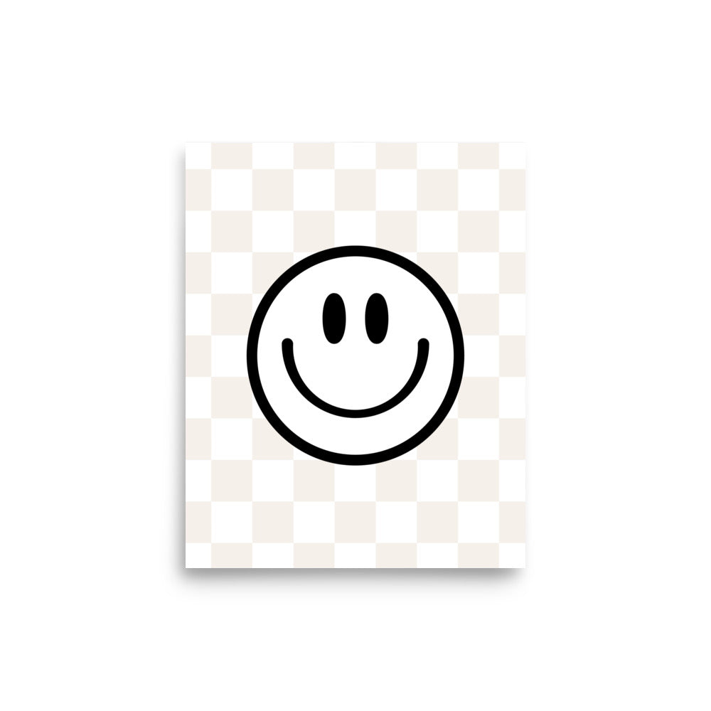 Checker Smiley Face Art Print