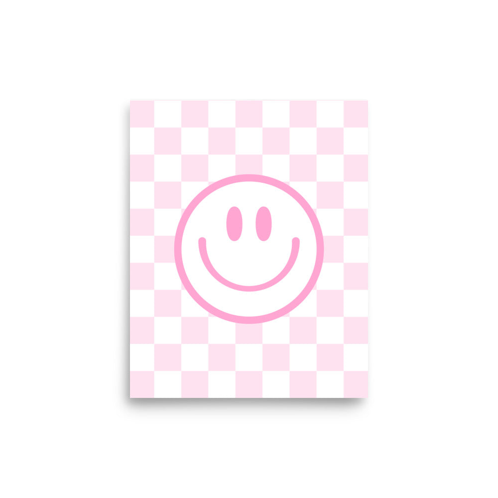 Checker Smiley Face Art Print